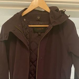 Coach 2-in-1 Dark Plum Water Resistant Coat